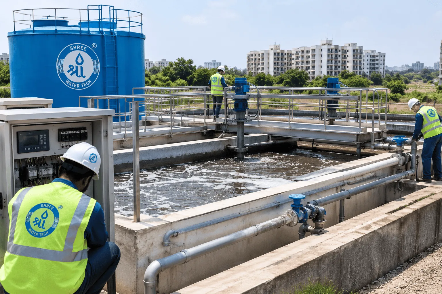 500 KLD SBR sewage treatment plant at a residential township in Wakad, Pune, built by Shree Water Tech
