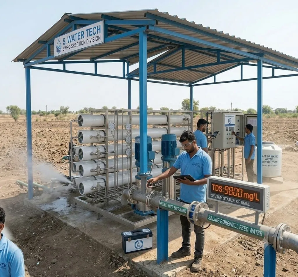 BWRO plant treating high salinity feed water