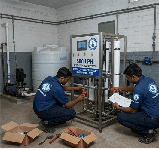 Commercial Reverse Osmosis water purification system installation