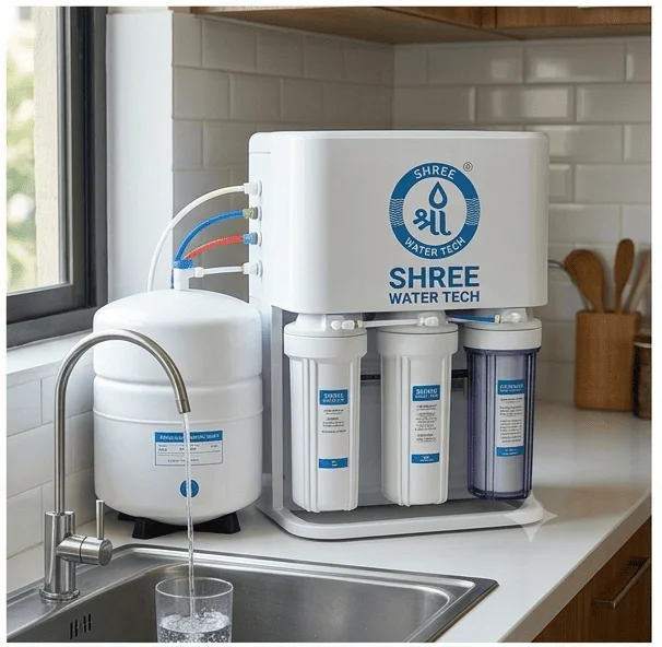 Compact domestic Reverse Osmosis system with storage tank