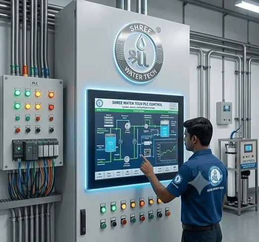 Industrial RO system with PLC automation panel
