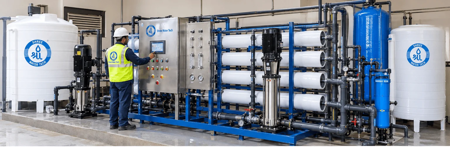 Completed commercial RO water treatment system for a hotel in Pune