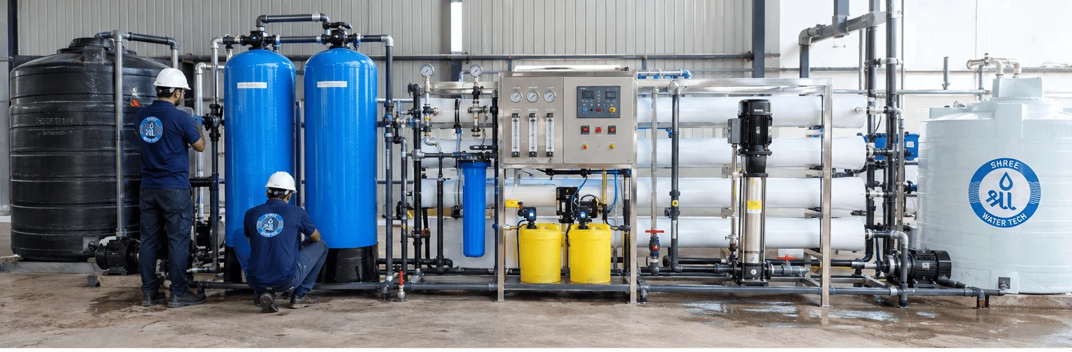 High-TDS borewell water industrial RO plant for food processing